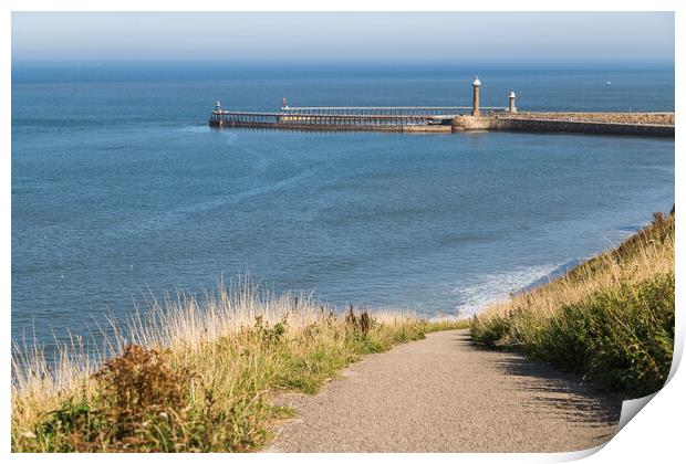 Pathway down to Whitby sands Print by Jason Wells