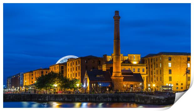 The Albert Dock during the blue hour Print by Jason Wells