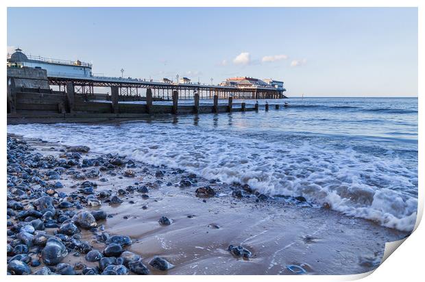 Waves lap the beach at Cromer Print by Jason Wells