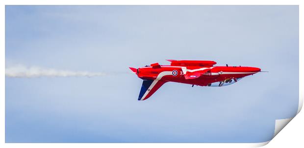 Red Arrow flying inverted Print by Jason Wells