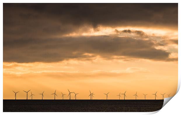 Windmills at dusk Print by Jason Wells