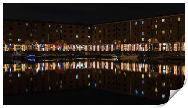 Reflections in the Albert Dock Print by Jason Wells