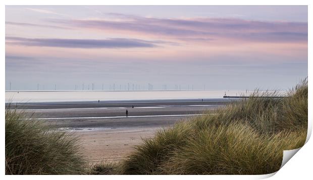 Four Iron Men on Crosby Beach Print by Jason Wells