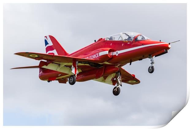 Red Arrow descends into Liverpool airport Print by Jason Wells