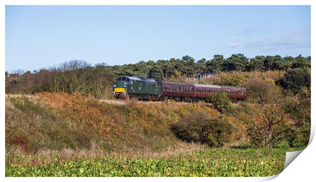 Diesel locomotive on the North Norfolk Railway Print by Jason Wells