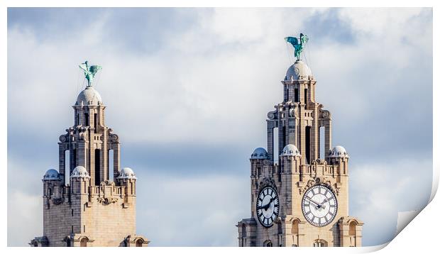 Looking up at the Royal Liver Building Print by Jason Wells