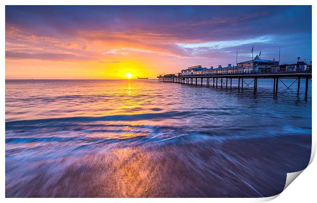 Paignton Pier at Sunrise Print by John Fowler