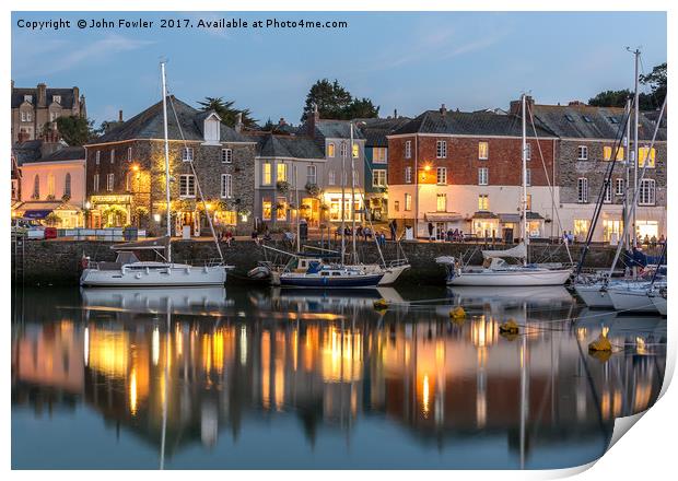 Padstow at Dusk Print by John Fowler