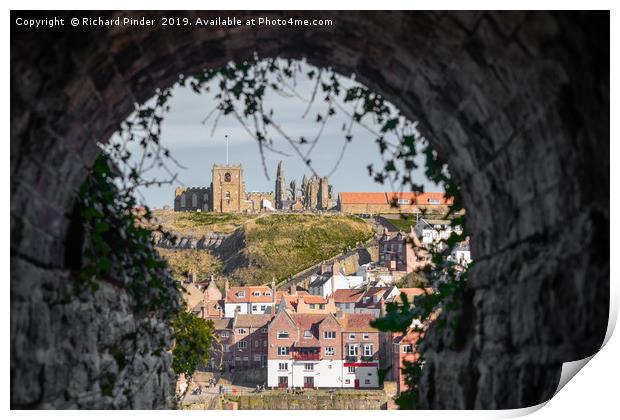 Whitby Abbey and St Mary’s Church. Print by Richard Pinder