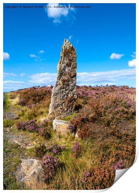 Guide Stone on Egton High Moor. Print by Richard Pinder