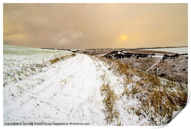 Winter on the Yorkshire Wolds Print by Richard Pinder