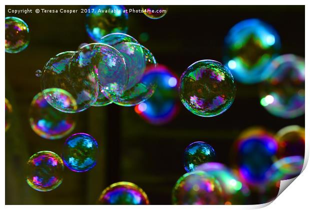 Blowing Bubbles Floating in the Air Print by Teresa Cooper