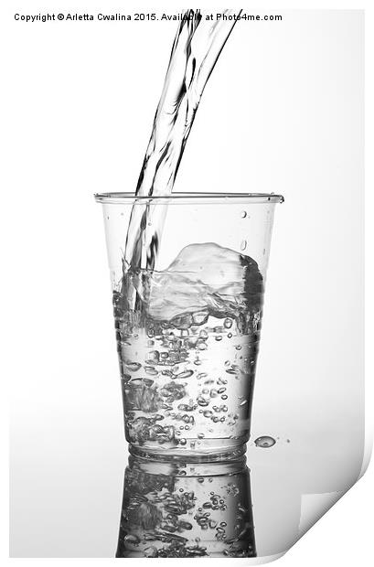 water filling transparent expendable cup  Print by Arletta Cwalina