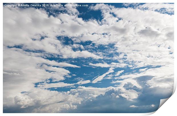 Growing Cumulus clouds formation Print by Arletta Cwalina