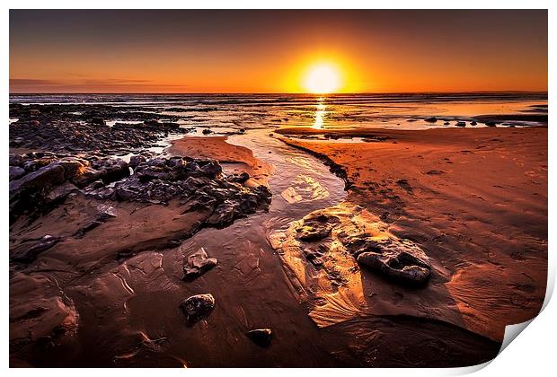Rest bay sunset, Porthcawl Print by Dean Merry