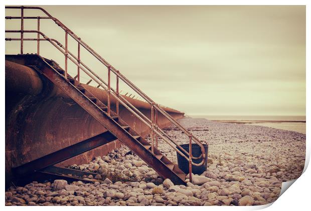 Aberthaw steps Print by Dean Merry