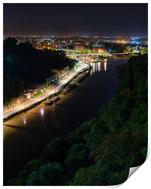 From the Clifton suspension bridge, river Avon and Print by Dean Merry