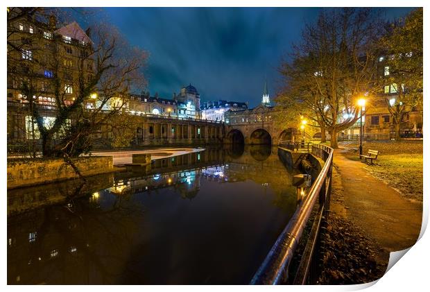 City of Bath weir and Pulteney Bridge Print by Dean Merry