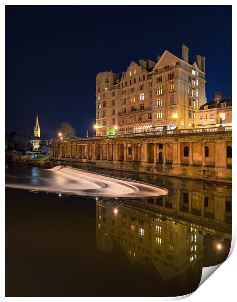 Bath Weir and roman reflections  Print by Dean Merry