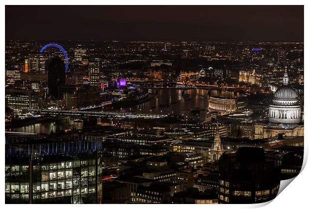 London City skyline at Night Print by andy myatt