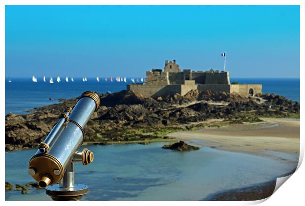 Fort National in St Malo Print by Michael Hopes