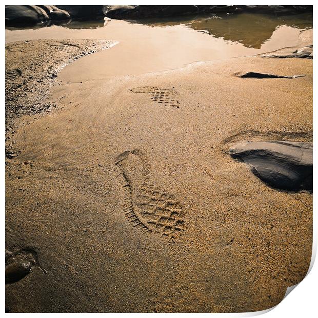 Footprints in the sand Print by Michael Hopes