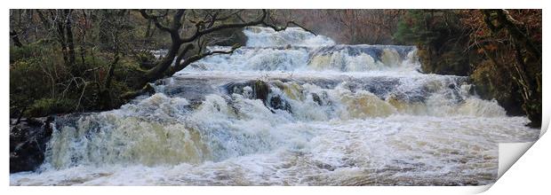 Avich Falls Panoramic Print by Michael Hopes