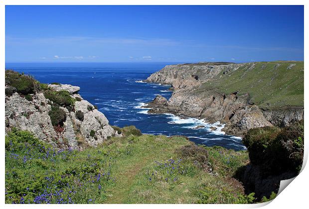 Lundy Coastline Print by Michael Hopes