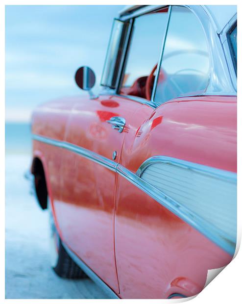 Classic Chevy Bel Air at the Beach Print by Edward Fielding