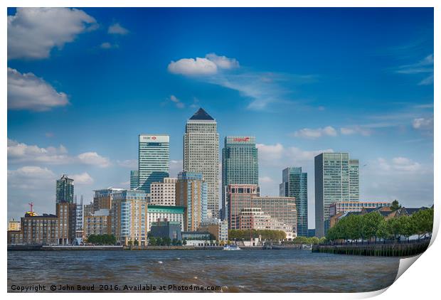 Canary Wharf in London's Docklands viewed from The Print by John Boud