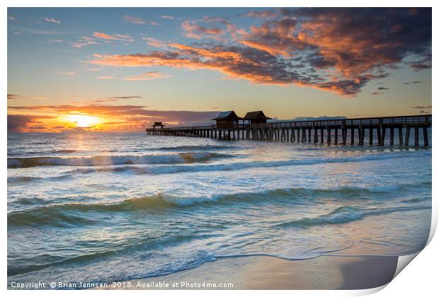 Naples Beach Sunset Print by Brian Jannsen