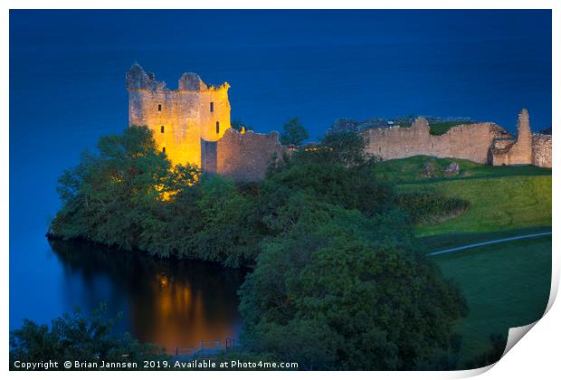 Urquhart Castle Evening Print by Brian Jannsen