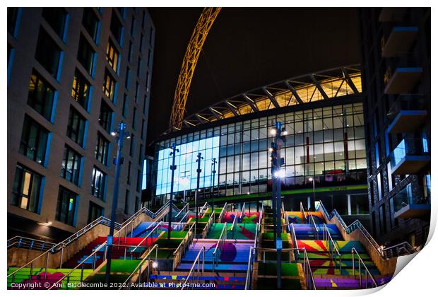 Side Steps to Wembley Stadium  Print by Ann Biddlecombe