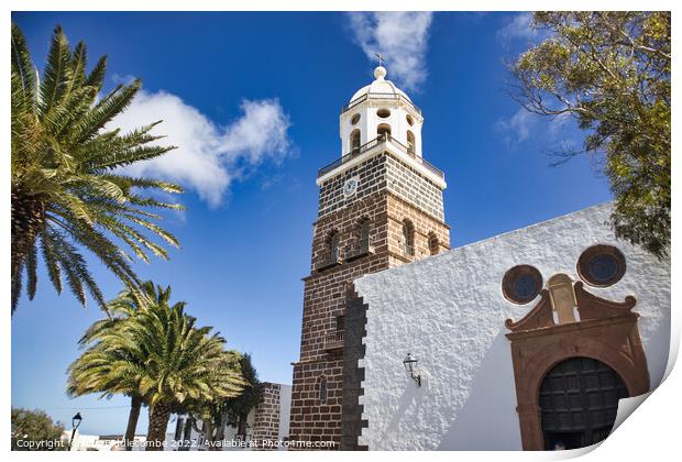 Teguise Church in Teguise Print by Ann Biddlecombe