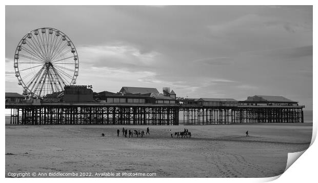 Blackpool central pier Print by Ann Biddlecombe