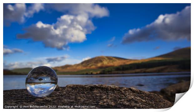 Sphere at Loch Doon Print by Ann Biddlecombe