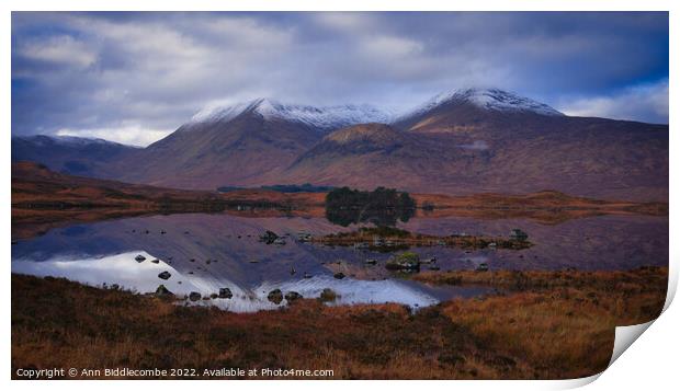Reflections of Glencoe in Scotland Print by Ann Biddlecombe