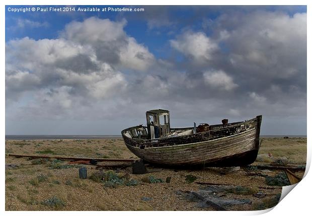 Broken down old fishing boat Print by Paul Fleet