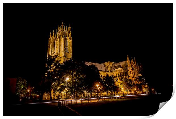  Beverley Minster at night Print by Liam Gibbins