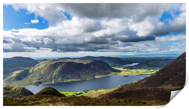 Crummock Water and Loweswater from Whiteless Pike, Print by Steven Garratt