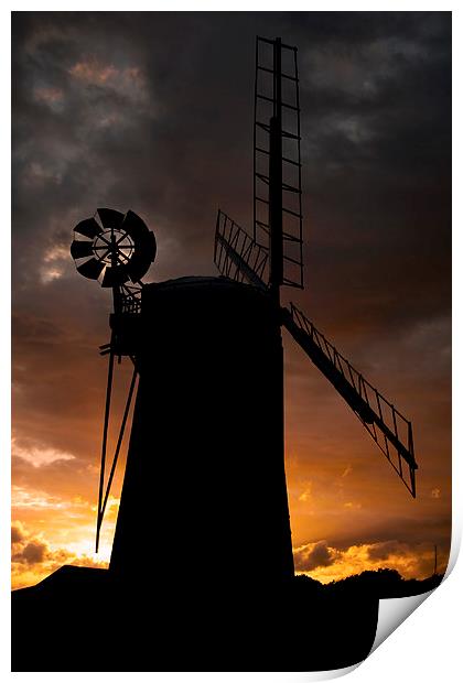 Horsey Windmill Stormy Sunset Print by Duncan Monk