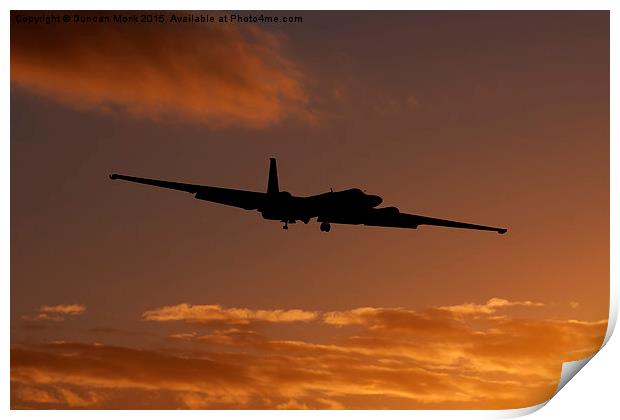  Lockheed U-2 Dragon Lady Spy Plane at Sunrise Print by Duncan Monk