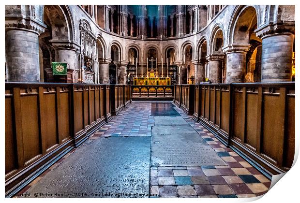 Sanctuary, St. Bartholomew the Great.  Print by Peter Bunker