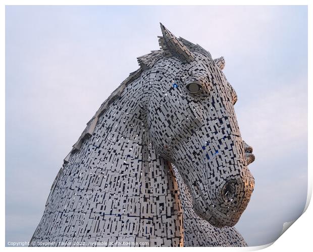 The Kelpies at Sunrise Print by Stephen Taylor