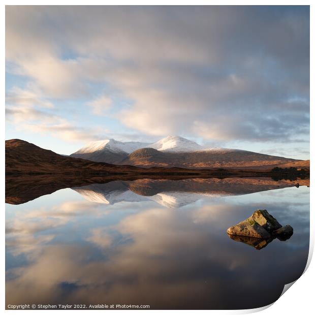 Lochan na h-Achlaise Print by Stephen Taylor