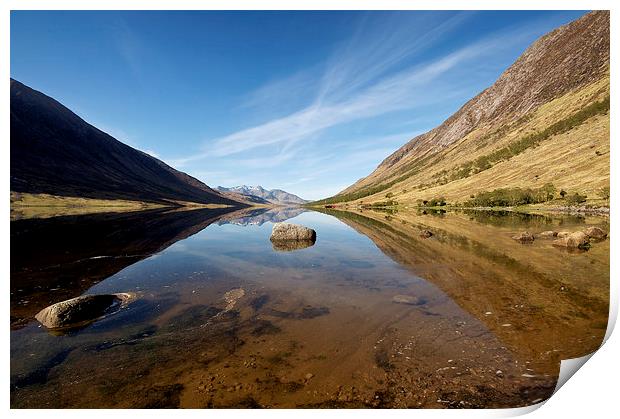 Loch Etive reflections Print by Stephen Taylor