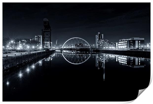 Glasgow at night Print by Stephen Taylor