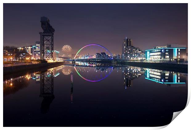 The Clyde on Fireworks night  Print by Stephen Taylor