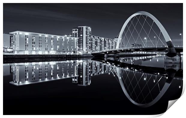  Glasgow's Clyde Arc at night Print by Stephen Taylor
