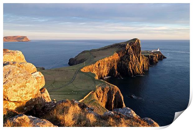  Golden light at Neist Point Print by Stephen Taylor